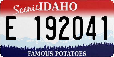 ID license plate E192041