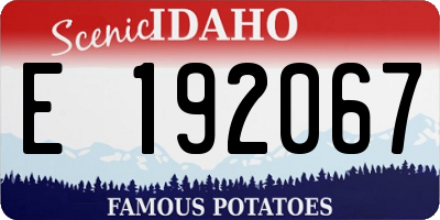 ID license plate E192067