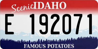ID license plate E192071