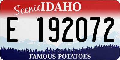 ID license plate E192072