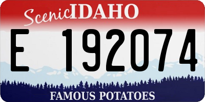 ID license plate E192074