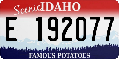 ID license plate E192077
