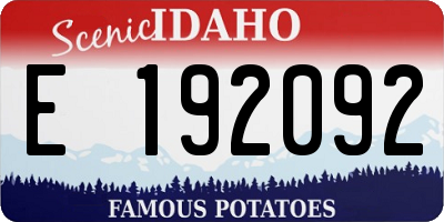 ID license plate E192092