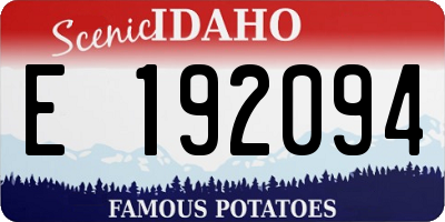ID license plate E192094