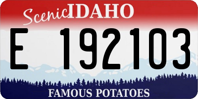ID license plate E192103