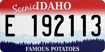 ID license plate E192113