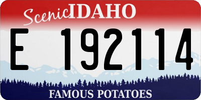 ID license plate E192114
