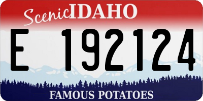 ID license plate E192124