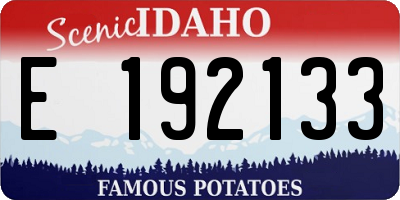 ID license plate E192133