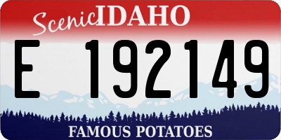 ID license plate E192149