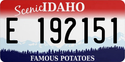 ID license plate E192151