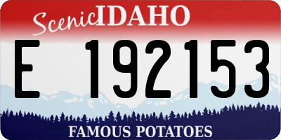 ID license plate E192153