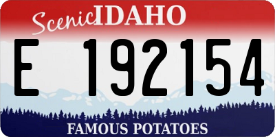 ID license plate E192154