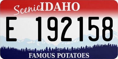 ID license plate E192158