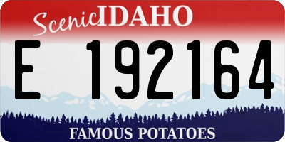 ID license plate E192164