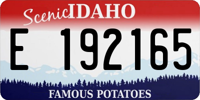 ID license plate E192165