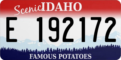 ID license plate E192172