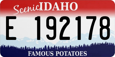 ID license plate E192178