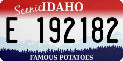 ID license plate E192182