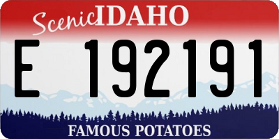 ID license plate E192191
