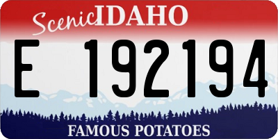 ID license plate E192194