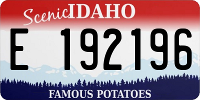 ID license plate E192196