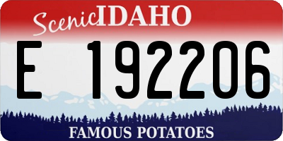 ID license plate E192206