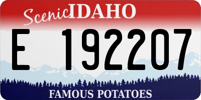 ID license plate E192207