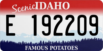 ID license plate E192209
