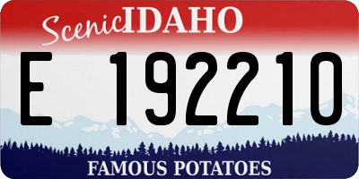 ID license plate E192210