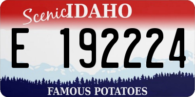 ID license plate E192224
