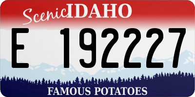 ID license plate E192227