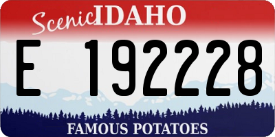 ID license plate E192228