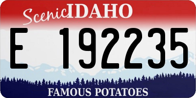 ID license plate E192235