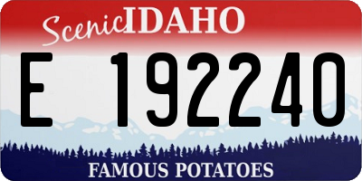 ID license plate E192240