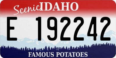 ID license plate E192242