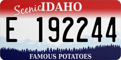 ID license plate E192244