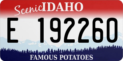 ID license plate E192260