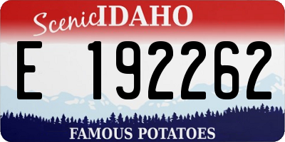 ID license plate E192262