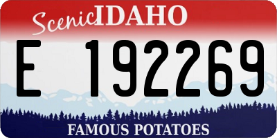 ID license plate E192269