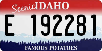 ID license plate E192281