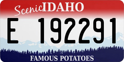 ID license plate E192291