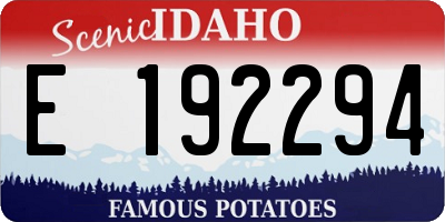 ID license plate E192294