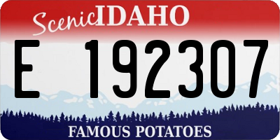 ID license plate E192307