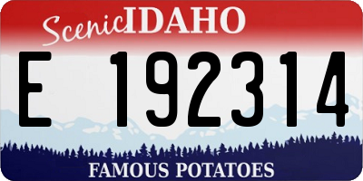 ID license plate E192314