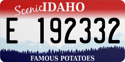 ID license plate E192332
