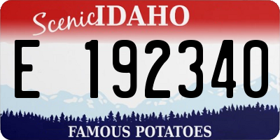 ID license plate E192340