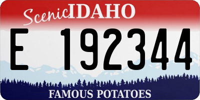 ID license plate E192344
