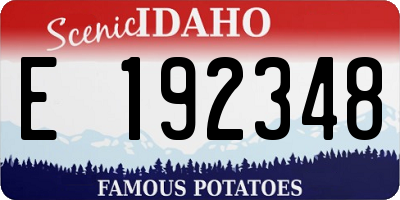 ID license plate E192348