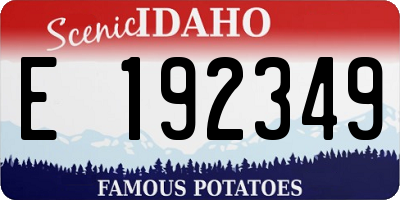 ID license plate E192349